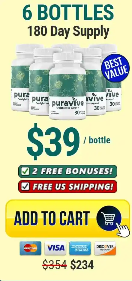 puravive six bottles 180 day supply